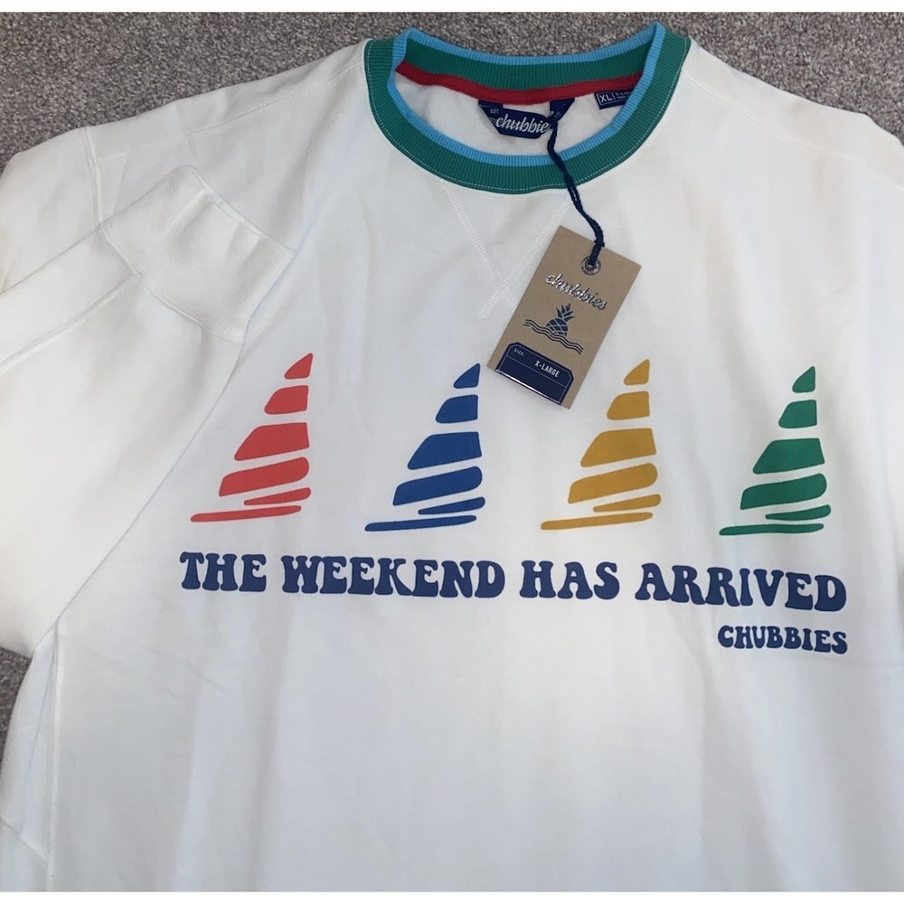 Chubbies Soft Terry Crew‎ Neck Men's Windjammer Sailboat Sweatshirt XL Winter